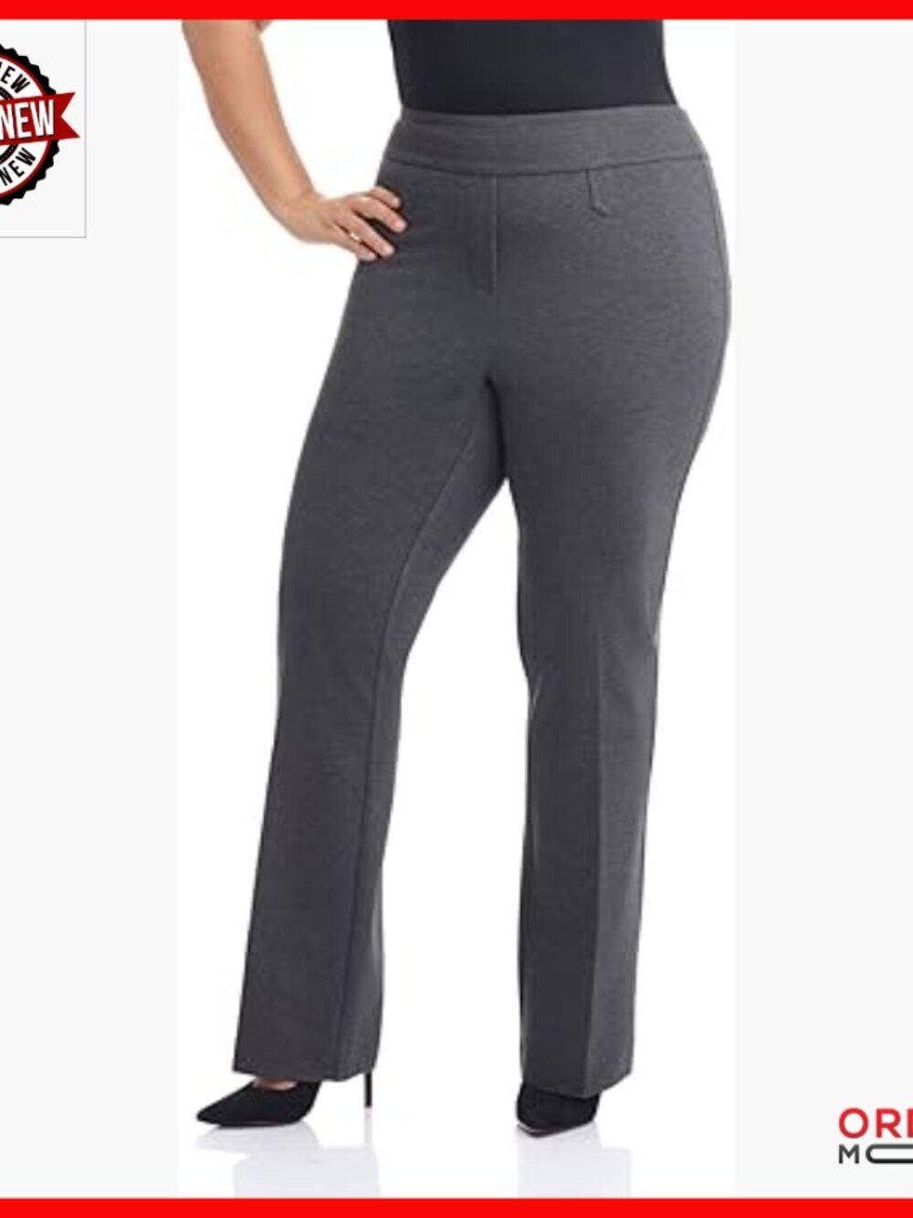 Plus Size Bootcut Pants with Tummy Control, Office Yoga Pant, Compression Knit